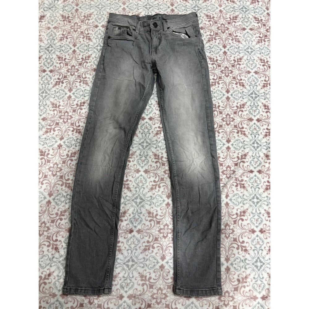 DNMX Mens Skinny Jeans Gray Denim Pants Size 30 Slim Fit Faded Casual